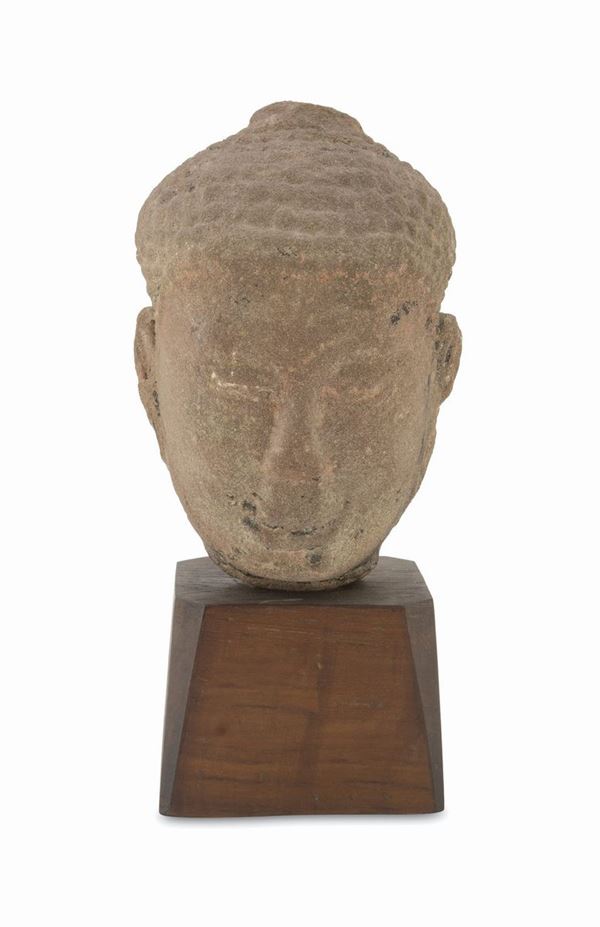 TESTA DI BUDDHA IN PIETRA CAMBOGIA