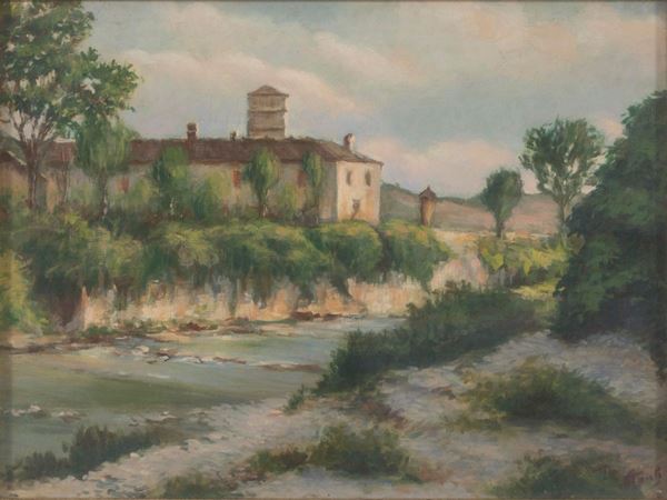 DIPINTO TEVERE F.TO S. TONTI