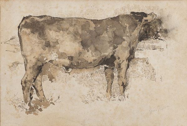 ACQUERELLO MUCCA F.TO FATTORI