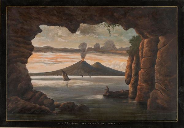 DIPINTO ERUZIONE DEL VESUVIO