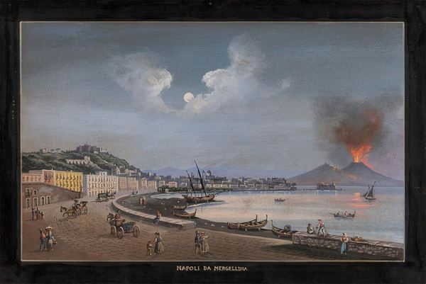 GOUACHE NAPOLI DA MERGELLINA
