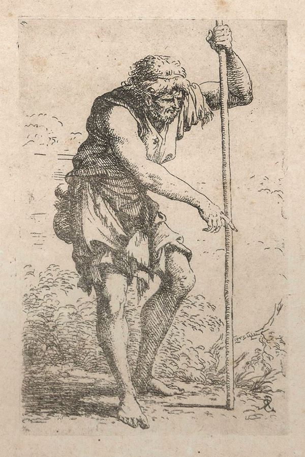 INCISIONE MENDICANTE DA SALVATOR ROSA