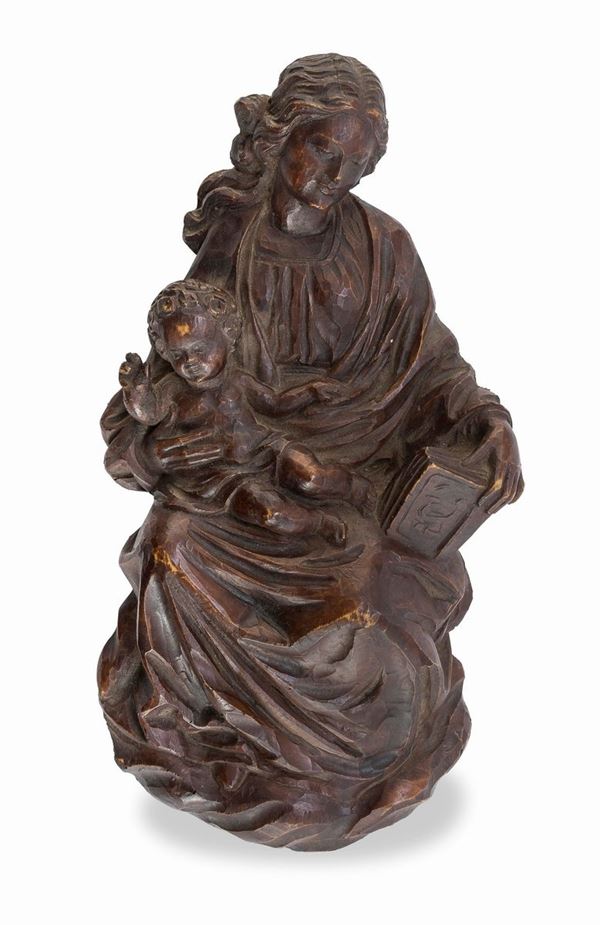SCULTURA LIGNEA VERGINE COL BAMBINO