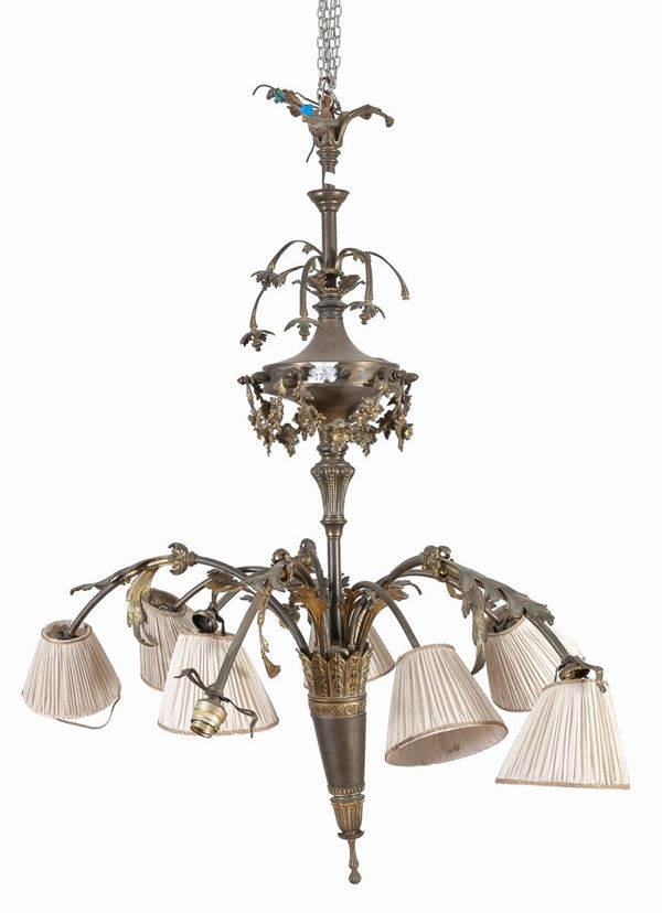 LAMPADARIO IN BRONZO
