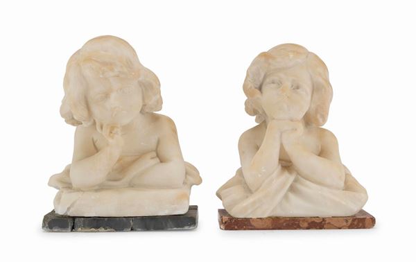COPPIA DI PICCOLE SCULTURE BIMBE