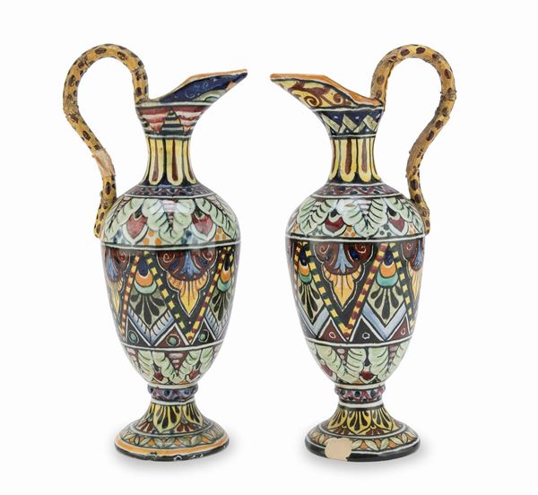 DUE BROCCHE IN CERAMICA, PESARO CARTOCETI