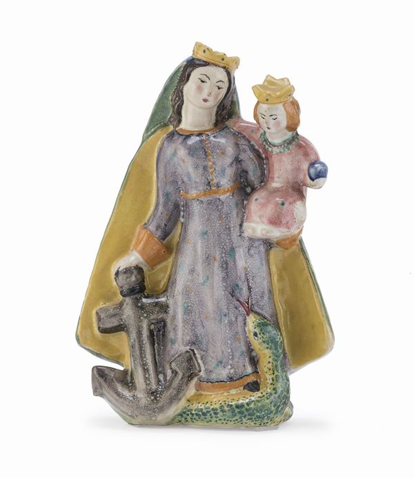 CERAMICA MADONNA DELL&#39;ANCORA PROBABILMENTE VIETRI