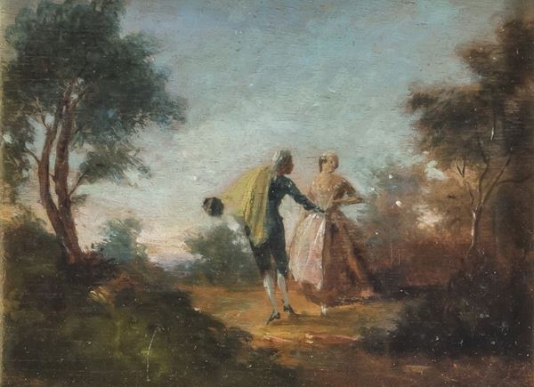 DIPINTO SCENA GALANTE DI PITTORE FRANCESE