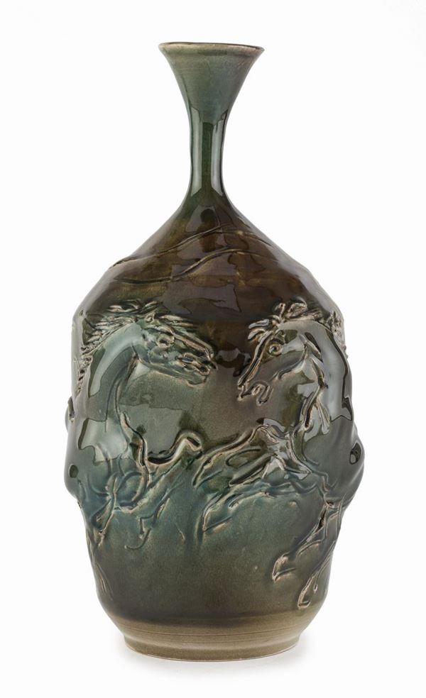 BOTTIGLIA IN CERAMICA DI ELISEO SALINO