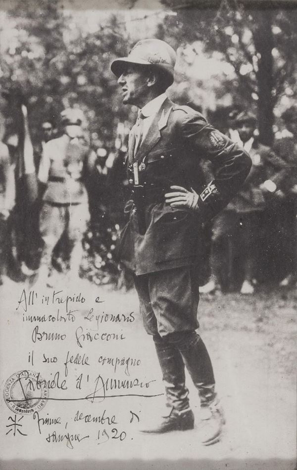 FOTO RITRATTO DI GABRIELE D&#39;ANNUNZIO CON AUTOGRAFO