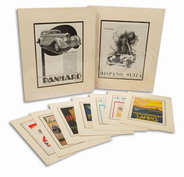 NOVE RITAGLI PUBBLICITARI D&#39;EPOCA