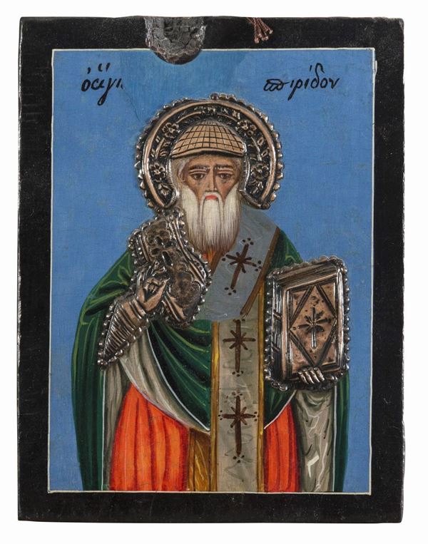 ICONA SANTO SPIRIDIONE DI SCUOLA GRECA