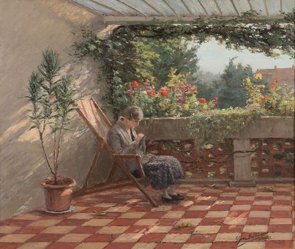 DIPINTO VERANDA F.TO G. GONA BALLERINI