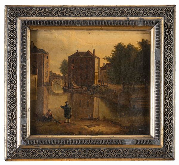 VEDUTA DI BORGO DI SCUOLA OLANDESE