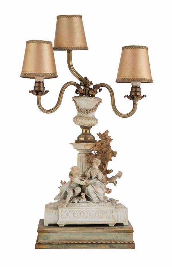 LUME IN PORCELLANA E BRONZO