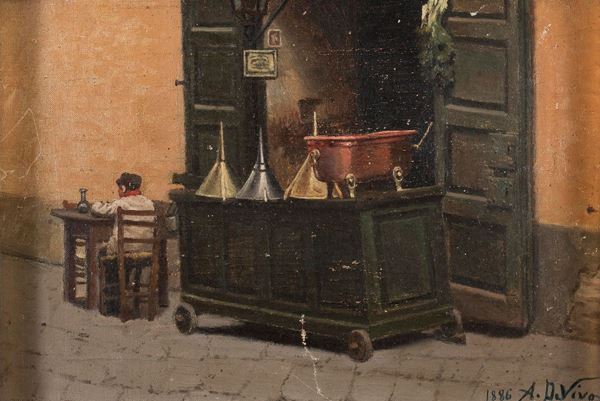 DIPINTO IL VINAIO FIRMATO A. DEVIVO