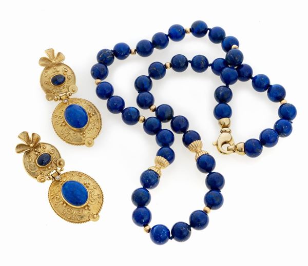GIROCOLLO E COPPIA DI ORECCHINI CON LAPISLAZULI