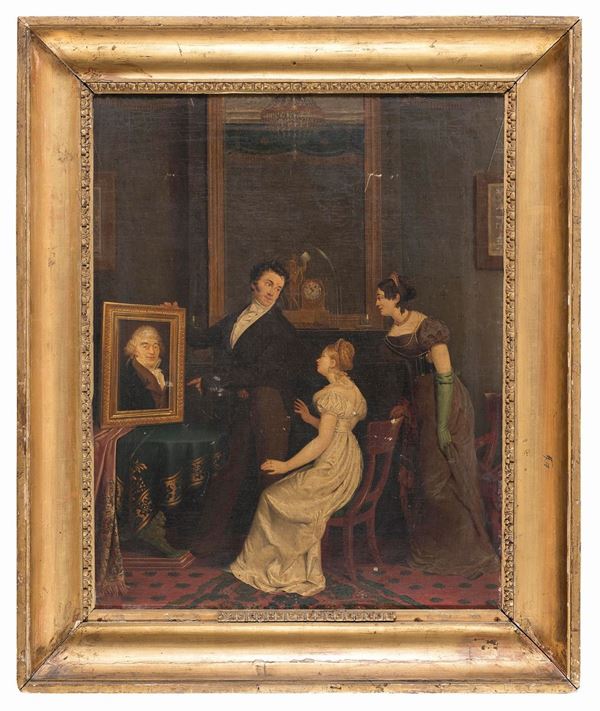 DIPINTO CONVERSATION PIECE DI HENDRIK TURKEN