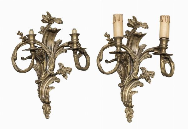 COPPIA DI APPLIQUES IN BRONZO