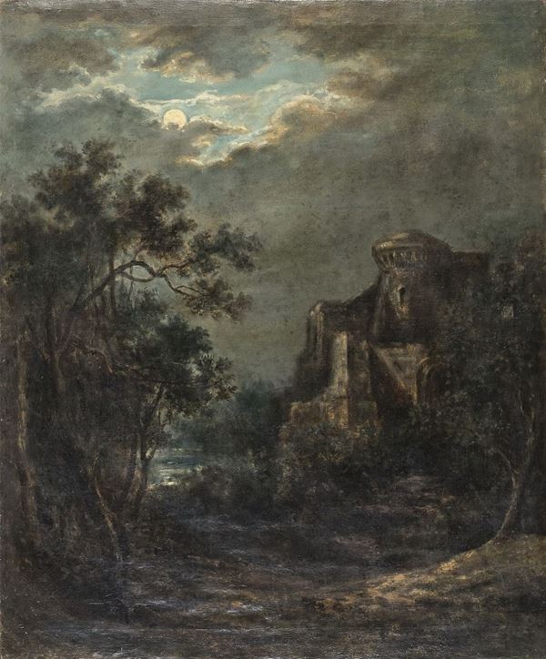 DIPINTO PAESAGGIO NOTTURNO