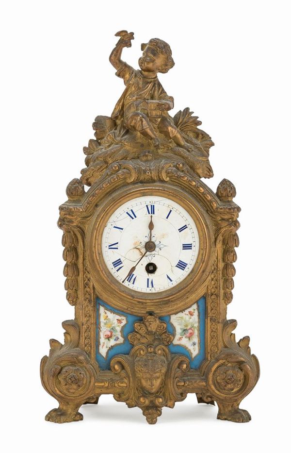 PICCOLO OROLOGIO DA TAVOLO CON PORCELLANE