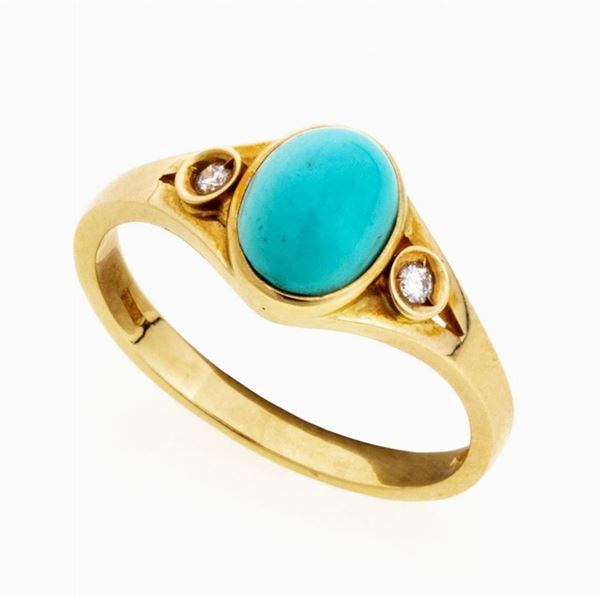 ANELLO CON TURCHESE E BRILLANTI