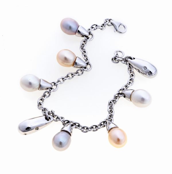 BRACCIALE CON PERLE E BRILLANTI