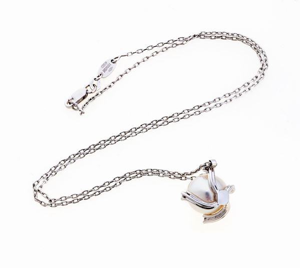 GIROCOLLO CON PERLA E BRILLANTI