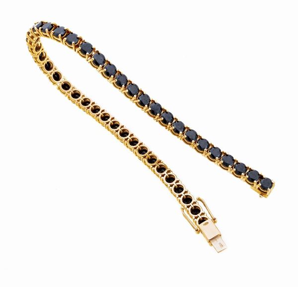 BRACCIALE TENNIS CON ONICE NERO