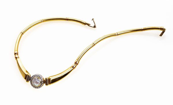 COLLIER SEMIRIGIDO CON PERLA MABÈ AUSTRALIA E BRILLANTI