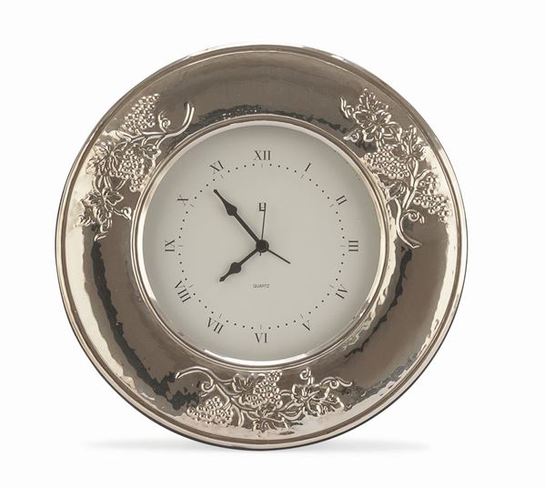 OROLOGIO DA TAVOLO IN ARGENTO,FIRENZE POST 1968