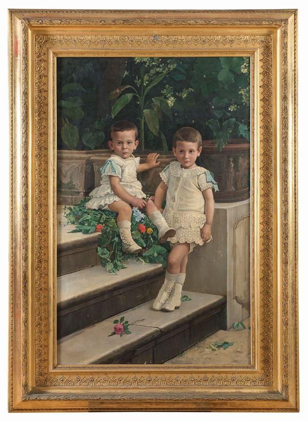 RITRATTO DI DUE BAMBINI DI GIUSEPPE DE NIGRIS