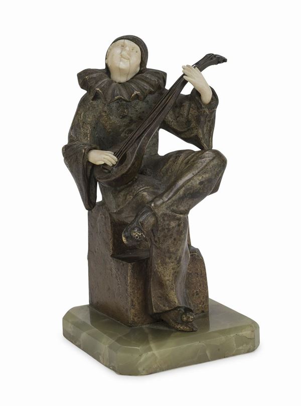PIERROT IN BRONZO E AVORIO