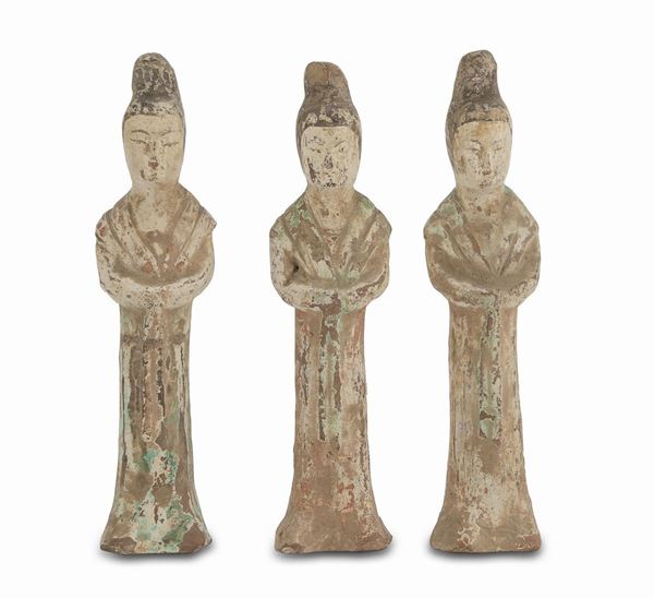 TRE SCULTURE IN TERRACOTTA, CINA