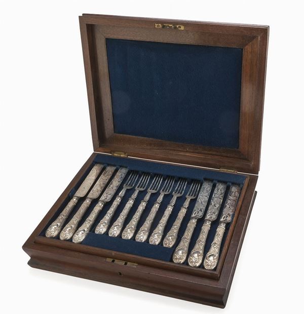 SERVIZIO IN SILVERPLATE, MARTIN & HALL SHEFFIELD 1849