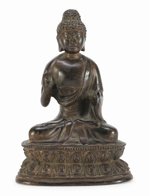 BUDDA IN BRONZO, CINA XIX SECOLO