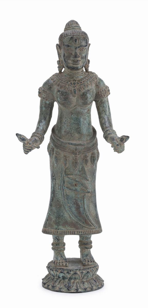 SCULTURA DI UMA IN BRONZO, CAMBOGIA