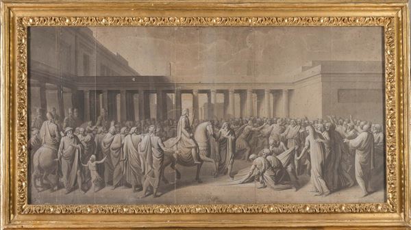 ACQUERELLO NEOCLASSICO CANGRANDE DELLA SCALA
