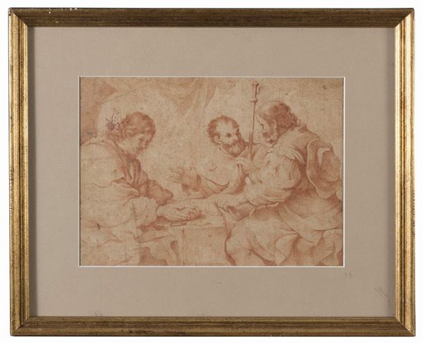 SANGUIGNA CENA IN EMMAUS DELL&#39;AMBITO DI BERNARDO STROZZI