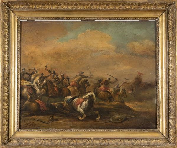 DIPINTO BATTAGLIA DI CAVALIERI