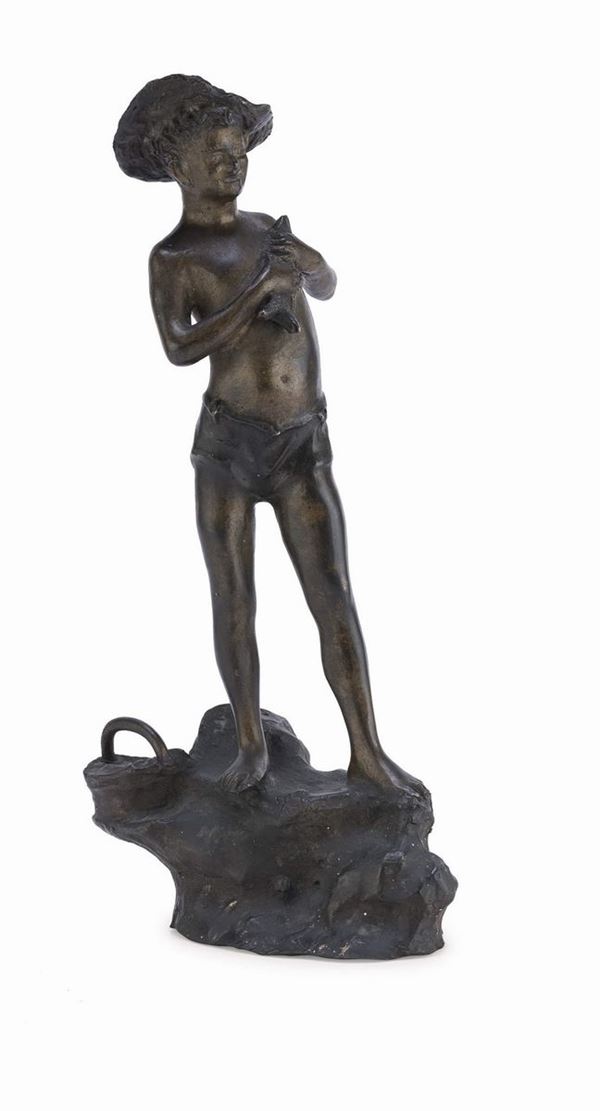 PESCATORELLO IN BRONZO DI GIOVANNI VARLESE