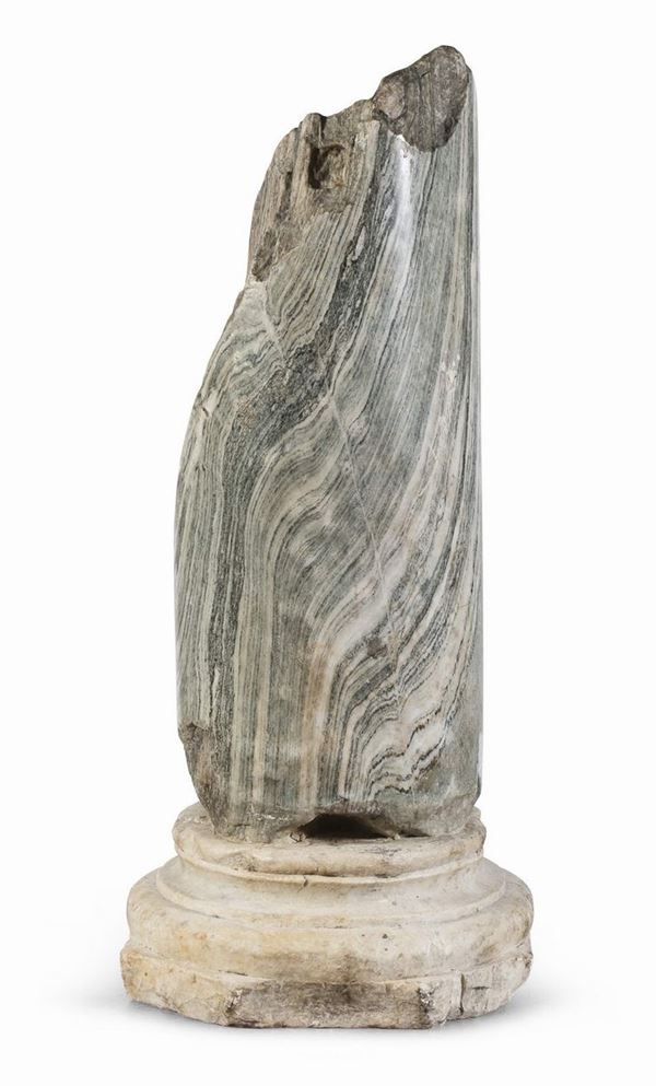 RESTI DI ROCCHIO DI COLONNA IN MARMO CIPOLLINO