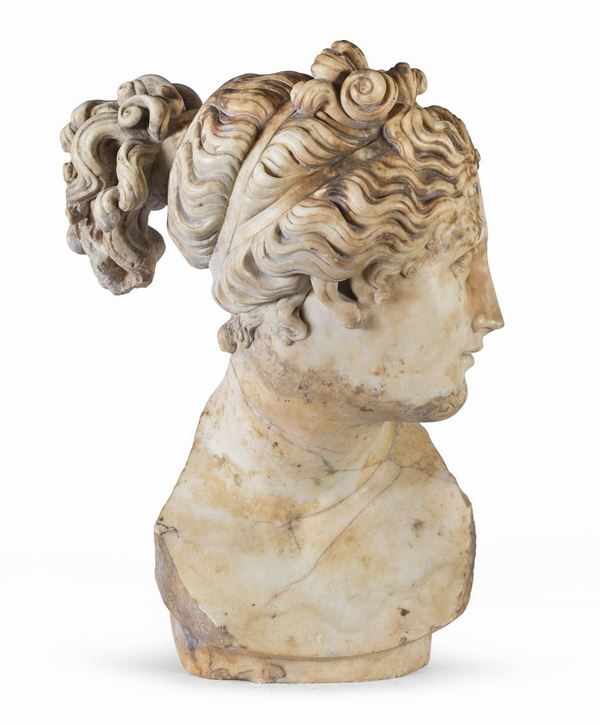 TESTA DI DIANA IN MARMO BIANCO