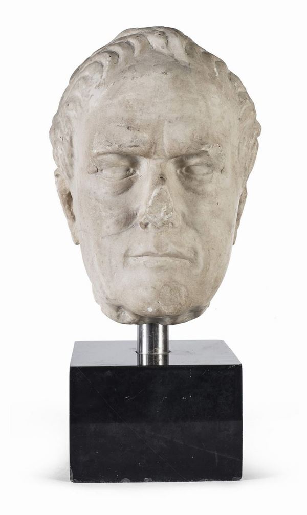 TESTA DI CESARE IN MARMO BIANCO STATUARIO