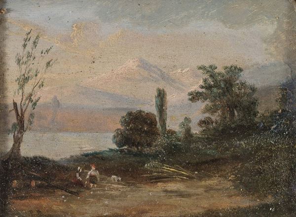 DIPINTO PAESAGGIO MONTANO