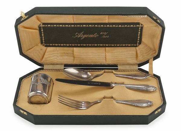 SERVIZIO SOLITAIRE IN ARGENTO, PUNZONE PALERMO 1934/1944