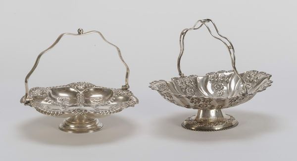 DUE FRUTTIERE IN SILVERPLATE, REGNO UNITO XIX SECOLO