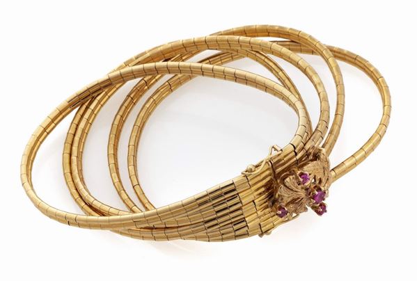BRACCIALE SEMIRIGIDO CON RUBINI
