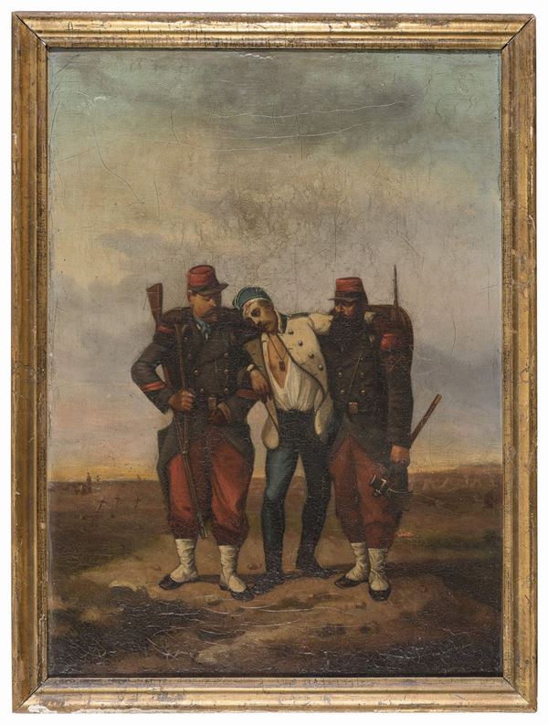 DIPINTO GARIBALDINO FERITO DI SCUOLA RISORGIMENTALE