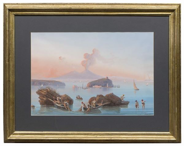 COPPIA DI GOUACHES DI GIACCHINO LA PIRA